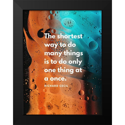 Richard Cecil Quote: Passionate Black Modern Wood Framed Art Print by ArtsyQuotes