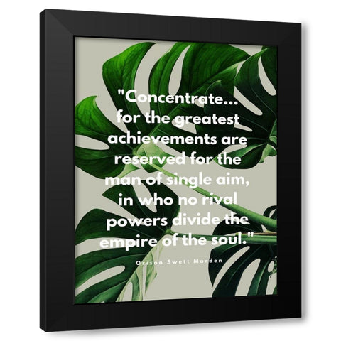 Orison Swett Marden Quote: Concentrate Black Modern Wood Framed Art Print with Double Matting by ArtsyQuotes