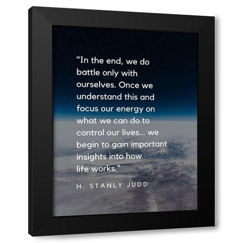 H. Stanley Judd Quote: Focus and Energy Black Modern Wood Framed Art Print by ArtsyQuotes