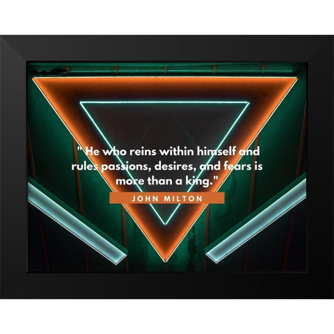 John Milton Quote: Passions, Desires, and Fears Black Modern Wood Framed Art Print by ArtsyQuotes