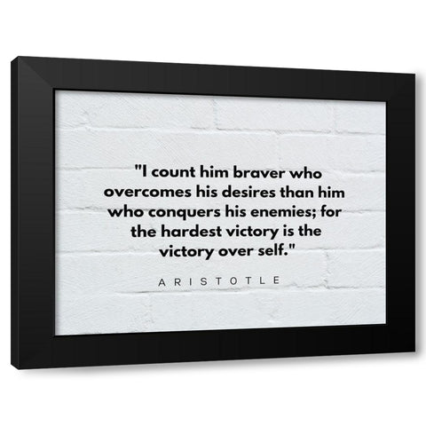 Aristotle Quote: Victory Black Modern Wood Framed Art Print with Double Matting by ArtsyQuotes