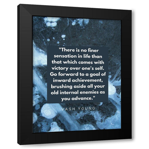Vash Young Quote: Victory Black Modern Wood Framed Art Print by ArtsyQuotes