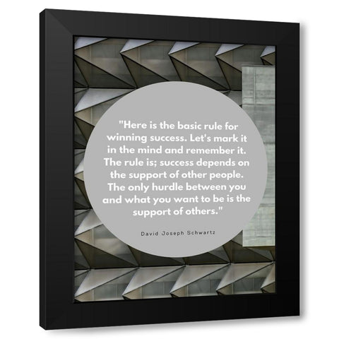 David Joseph Schwartz Quote: Winning Success Black Modern Wood Framed Art Print by ArtsyQuotes