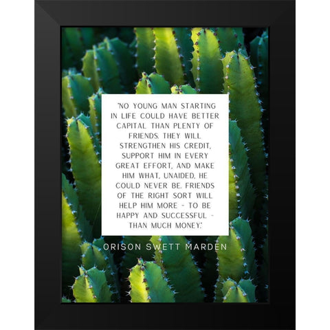 Orison Swett Marden Quote: Plenty of Friends Black Modern Wood Framed Art Print by ArtsyQuotes