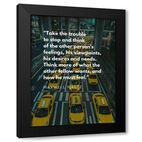 Maxwell Maltz Quote: Desires and Needs Black Modern Wood Framed Art Print by ArtsyQuotes