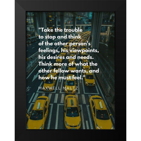 Maxwell Maltz Quote: Desires and Needs Black Modern Wood Framed Art Print by ArtsyQuotes