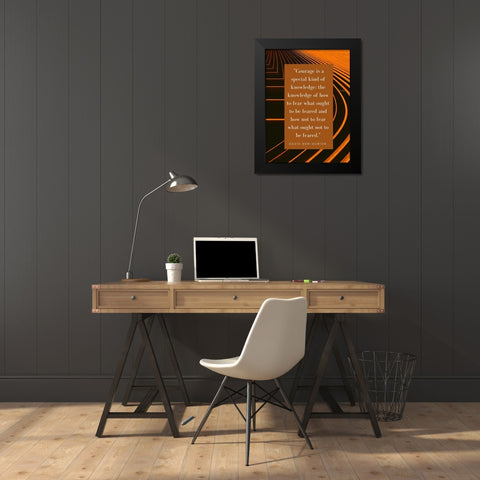 David Ben-Gurion Quote: Fear Black Modern Wood Framed Art Print by ArtsyQuotes