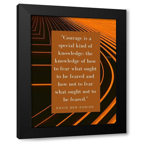 David Ben-Gurion Quote: Fear Black Modern Wood Framed Art Print by ArtsyQuotes