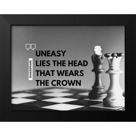 Shakespeare Quote: The Crown Black Modern Wood Framed Art Print by ArtsyQuotes