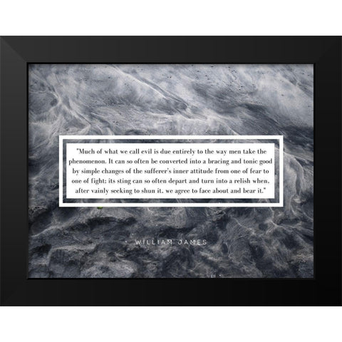 William James Quote: Phenomenon Black Modern Wood Framed Art Print by ArtsyQuotes