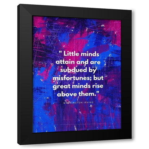 Washington Irving Quote: Misfortunes Black Modern Wood Framed Art Print by ArtsyQuotes