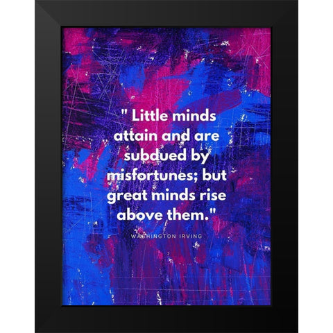 Washington Irving Quote: Misfortunes Black Modern Wood Framed Art Print by ArtsyQuotes