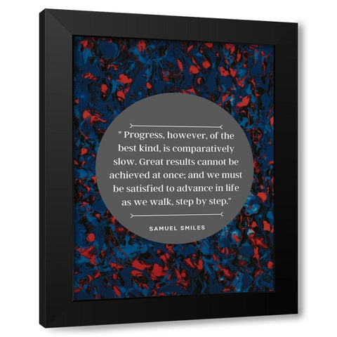 Samuel Smiles Quote: Great Results Black Modern Wood Framed Art Print with Double Matting by ArtsyQuotes