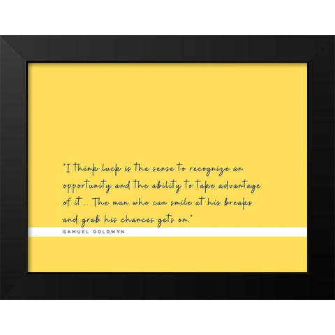 Samuel Goldwyn Quote: Recognize Black Modern Wood Framed Art Print by ArtsyQuotes