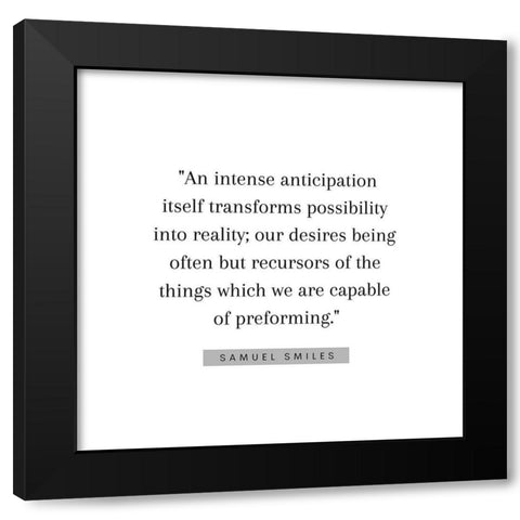 Samuel Smiles Quote: Reality Black Modern Wood Framed Art Print with Double Matting by ArtsyQuotes