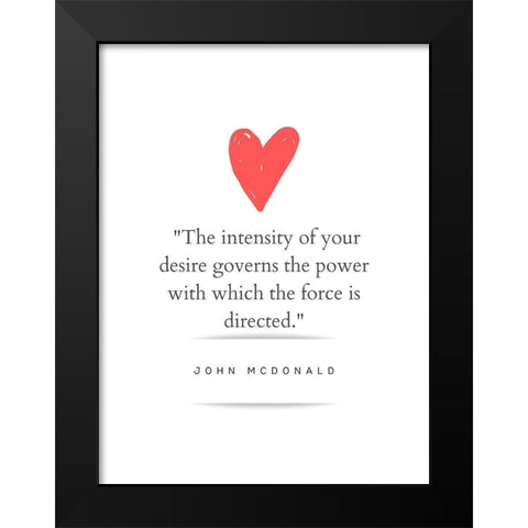 John McDonald Quote: Intensity of Your Desire Black Modern Wood Framed Art Print by ArtsyQuotes