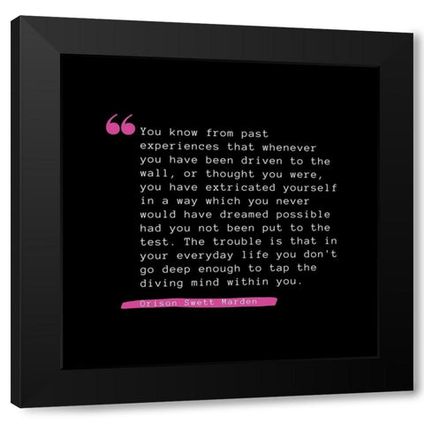 Orison Swett Marden Quote: Past Experiences Black Modern Wood Framed Art Print with Double Matting by ArtsyQuotes