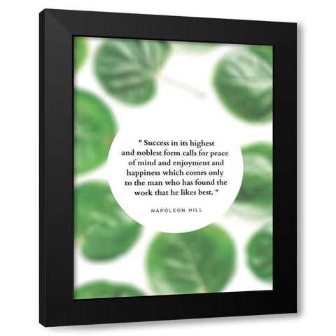 Napoleon Hill Quote: Peace of Mind Black Modern Wood Framed Art Print by ArtsyQuotes