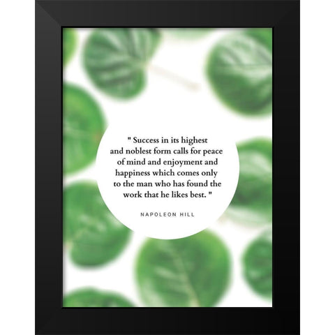 Napoleon Hill Quote: Peace of Mind Black Modern Wood Framed Art Print by ArtsyQuotes