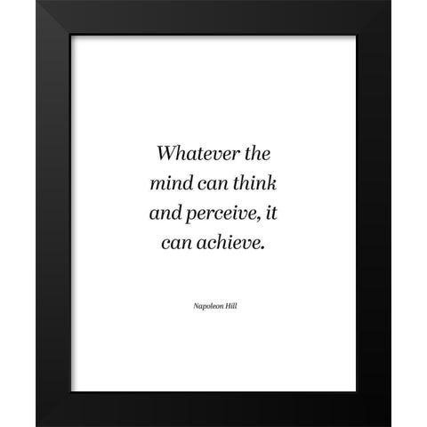 Napoleon Hill Quote: Think and Perceive Black Modern Wood Framed Art Print by ArtsyQuotes