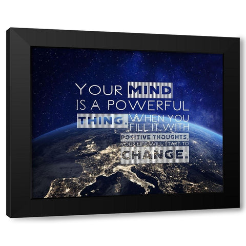 Artsy Quotes Quote: Your Mind is Powerful Black Modern Wood Framed Art Print with Double Matting by ArtsyQuotes