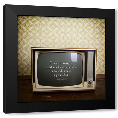 Charles Kingsleigh Quote: Achieve the Possible Black Modern Wood Framed Art Print by ArtsyQuotes