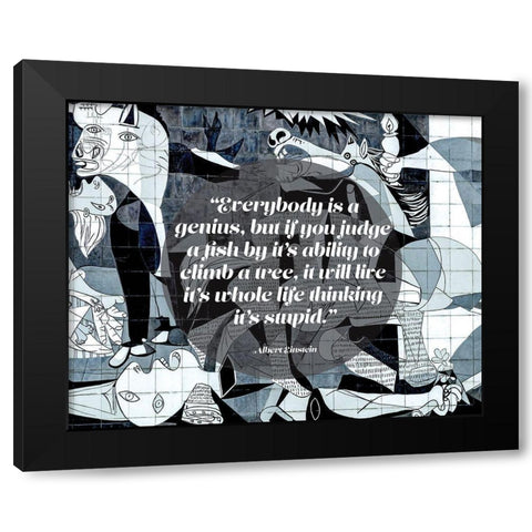 Albert Einstein Quote: Genius (Picasso Guernica) Black Modern Wood Framed Art Print with Double Matting by ArtsyQuotes