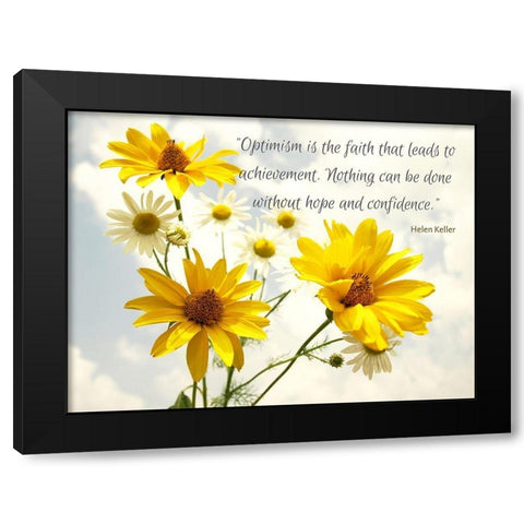 Helen Keller Quote: Optimism Black Modern Wood Framed Art Print with Double Matting by ArtsyQuotes