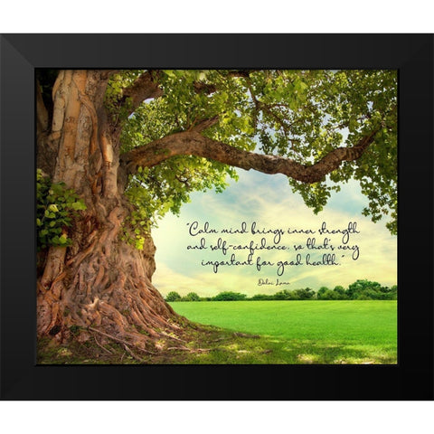 Dalai Lama Quote: Inner Strength Black Modern Wood Framed Art Print by ArtsyQuotes