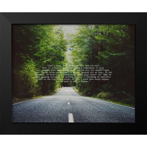 John Lewis Quote: Commitment for Change Black Modern Wood Framed Art Print by ArtsyQuotes