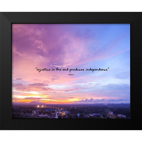 Voltaire Quote: Produces Independence Black Modern Wood Framed Art Print by ArtsyQuotes