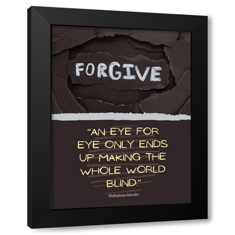 M.K. Gandi Quote: Eye for Eye Black Modern Wood Framed Art Print with Double Matting by ArtsyQuotes