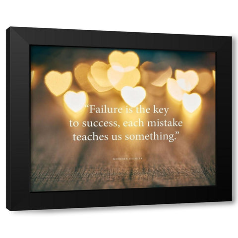 Moriher Ueshiba Quote: Key to Success Black Modern Wood Framed Art Print with Double Matting by ArtsyQuotes
