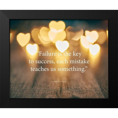 Moriher Ueshiba Quote: Key to Success Black Modern Wood Framed Art Print by ArtsyQuotes