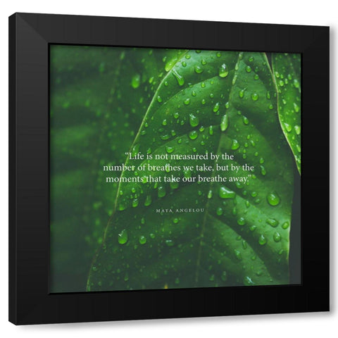 Maya Angelou Quote: Take Our Breathe Away Black Modern Wood Framed Art Print with Double Matting by ArtsyQuotes