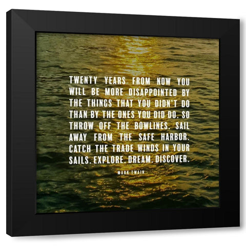 Mark Twain Quote: Disappointed Black Modern Wood Framed Art Print with Double Matting by ArtsyQuotes