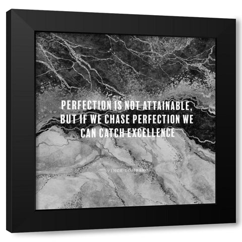 Vince Lombardi Quote: Catch Excellence Black Modern Wood Framed Art Print by ArtsyQuotes