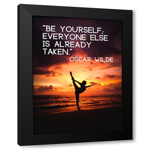 Oscar Wilde Quote: Already Taken Black Modern Wood Framed Art Print with Double Matting by ArtsyQuotes