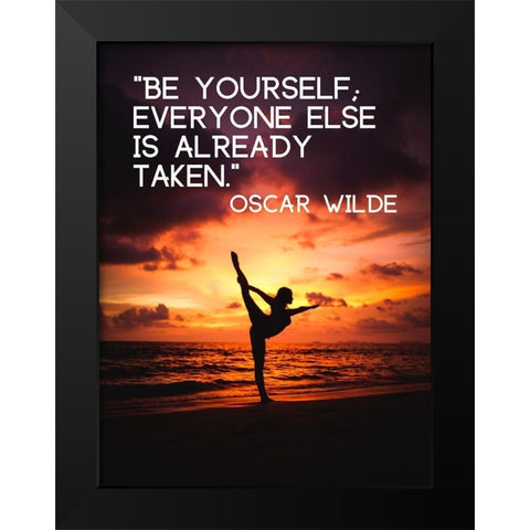 Oscar Wilde Quote: Already Taken Black Modern Wood Framed Art Print by ArtsyQuotes