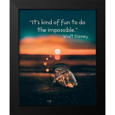 Walt Disney Quote: Kind of Fun Black Modern Wood Framed Art Print by ArtsyQuotes