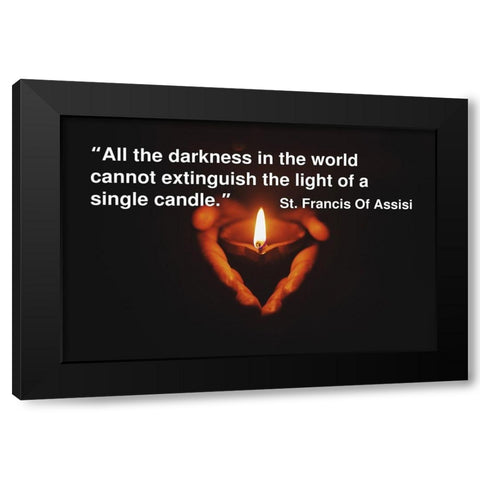 Saint Francis of Assisi Quote: Single Candle Black Modern Wood Framed Art Print with Double Matting by ArtsyQuotes