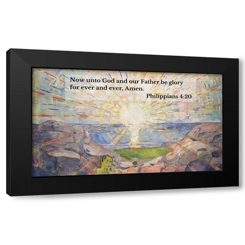 Bible Verse Quote Philippians 4:20, Edvard Munch, The Sun Black Modern Wood Framed Art Print with Double Matting by ArtsyQuotes