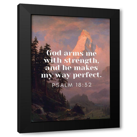 Bible Verse Quote Psalm 18:22, Albert Bierstadt - Sunrise on the Matterhorn Black Modern Wood Framed Art Print by ArtsyQuotes