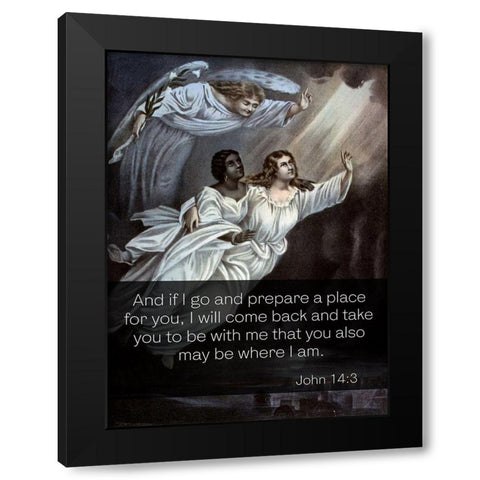 Bible Verse Quote John 14:3, Currier and Ives - Spirits Flight Black Modern Wood Framed Art Print with Double Matting by ArtsyQuotes