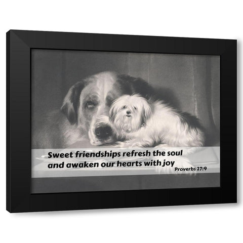 Bible Verse Quote Proverbs 27:9, Edwin Henry Landseer - The Lion Dog of Malta The Last of his Tribe Black Modern Wood Framed Art Print with Double Matting by ArtsyQuotes