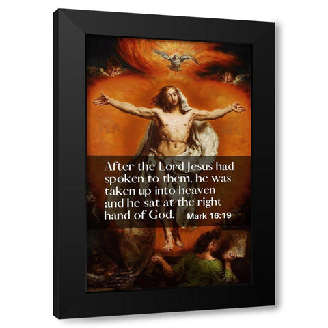 Bible Verse Quote Mark 16:19, Jan Matejko - Ascension of Christ Black Modern Wood Framed Art Print by ArtsyQuotes