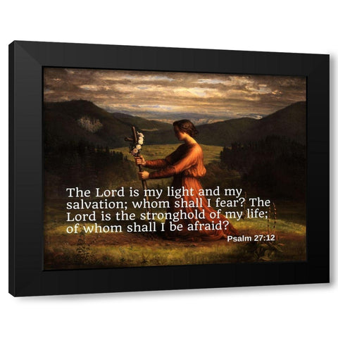 Bible Verse Quote Psalm 27:12, Anne Francois Janmot - Poem of the Soul Reality Black Modern Wood Framed Art Print by ArtsyQuotes