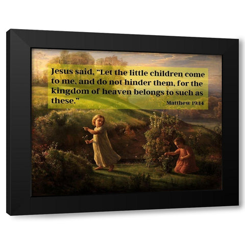 Bible Verse Quote Matthew 19:14, Anne Francois Janmot - Poem of the Soul Spring Black Modern Wood Framed Art Print with Double Matting by ArtsyQuotes