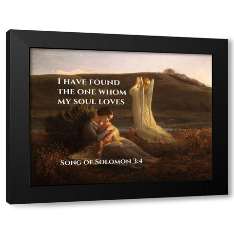 Bible Verse Quote Song of Solomon 3:4, Anne Francois Janmot - The Angel and the Mother Black Modern Wood Framed Art Print by ArtsyQuotes