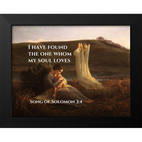 Bible Verse Quote Song of Solomon 3:4, Anne Francois Janmot - The Angel and the Mother Black Modern Wood Framed Art Print by ArtsyQuotes